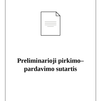 Preliminarioji pirkimo–pardavimo sutartis