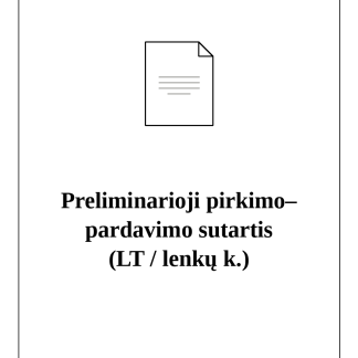 Preliminarioji pirkimo–pardavimo sutartis (lenkų k.)