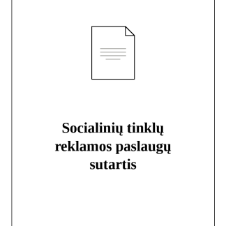 Socialinių tinklų (Facebook/Instagram) reklamos paslaugų teikimo sutartis